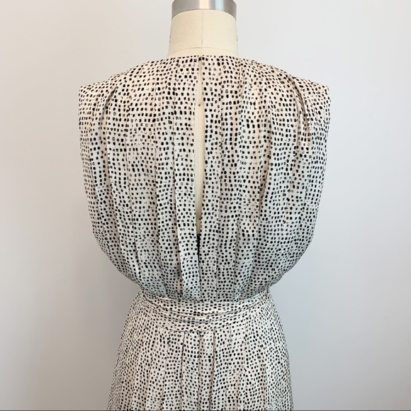 L’agence Sleeveless Pleated Dot-Print Maxi Dress Gown Size 6 - Picture 12 of 16